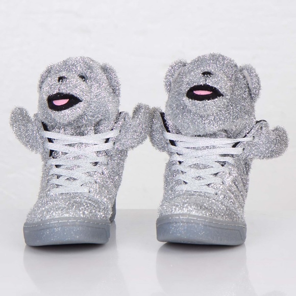 Adidas ObyO Jeremy Scott silver Bears sneakers 9.5 - Picture 4 of 8